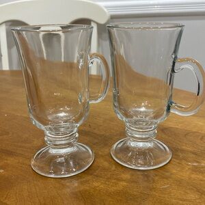 Set of 2, 8oz., glass mugs.